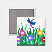 Dragonfly avec aimant de fleurs (Recto/Verso)