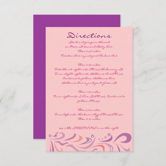 DRAGONFLY Baby Naming Invitation Carte de directio (Devant / Derrière)