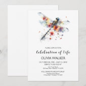 Dragonfly begrafenis vieren van het leven kaart (Voorkant / Achterkant)