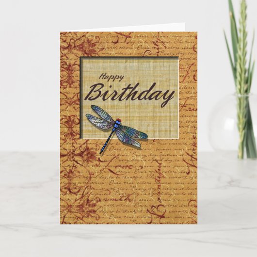 Dragonfly - Birthday Kaart (Voorkant)