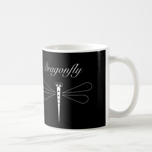 Dragonfly - Black 11 oz classique Mug blanc (Droite)