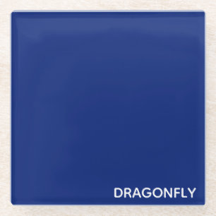 Dragonfly blauwe kleurnaam glazen onderzetter