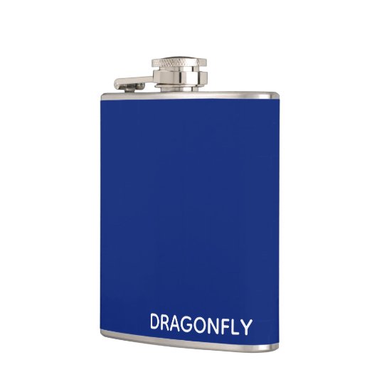 Dragonfly blauwe kleurnaam heupfles (Links)