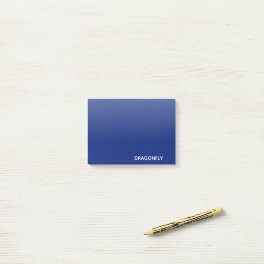Dragonfly blauwe kleurnaam post-it® notes (Op bureau)
