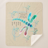 Dragonfly | Blauwgroen en Khaki Medium Sherpa Blan Sherpa Deken (Voorkant)
