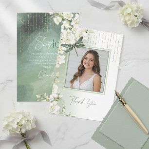 Dragonfly Bloem Sweet 16 Salie Groen V2 ID1310 Bedankkaart