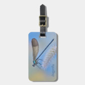 Dragonfly Blue Luggage/Laptop Label Bagagelabel (Voorkant verticaal)