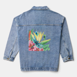 Dragonfly Botanical Paradise Veste en Denim