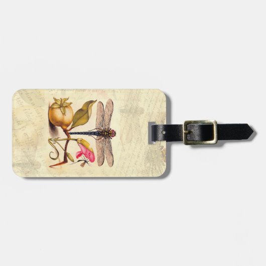 Dragonfly Botanische Natuur Wildleven Bagagelabel (Voorkant horizontaal)