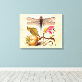 Dragonfly Botanische Natuur Wildleven Canvas Afdruk (Insitu (Houten vloer))