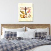 Dragonfly Botanische Natuur Wildleven Canvas Afdruk (Insitu (Slaapkamer))