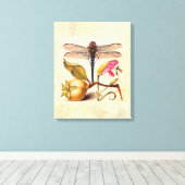 Dragonfly Botanische Natuur Wildleven Canvas Afdruk (Insitu (Houten vloer))
