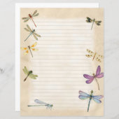 Dragonfly briefpapier gevoerd schrijven papier (Voorkant / Achterkant)