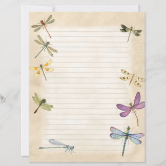 Dragonfly briefpapier gevoerd schrijven papier