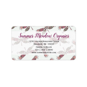 Dragonfly Business Return-adres Verzendlabel Etiket