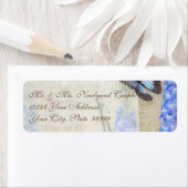 Dragonfly Butterfly Delphinium in Poppy Floral Art Etiket (Insitu)