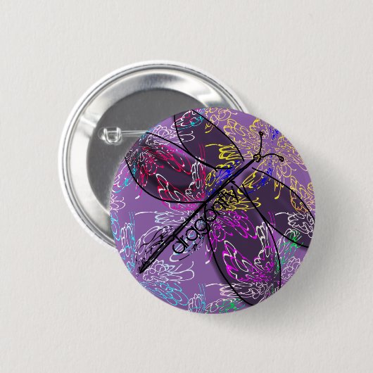 Dragonfly-Button Ronde Button 5,7 Cm (Voorkant /achterkant)