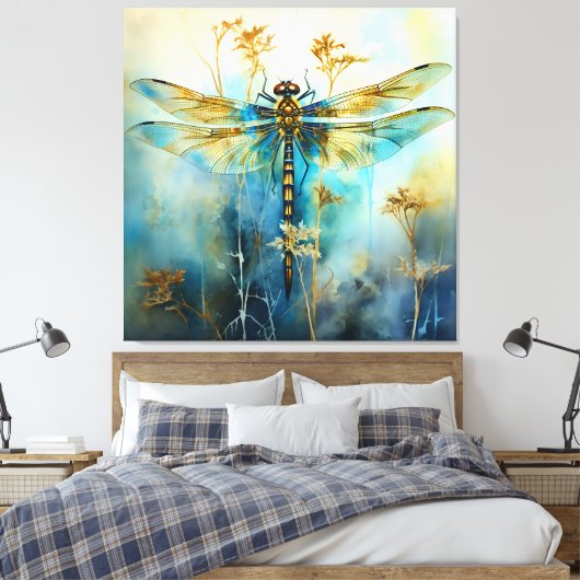 Dragonfly Canvas Afdruk (Insitu (Slaapkamer))