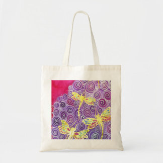 Dragonfly-Canvas tas: Oorspronkelijke zijdeschilde Tote Bag