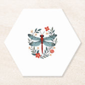 Dragonfly Christmas T-Shirt_1 (1) Kartonnen Onderzetters (Voorkant)