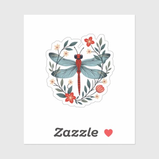 Dragonfly Christmas T-Shirt_1 (1) Sticker (Vel)