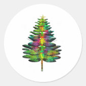 Dragonfly Christmas Tree Dragonfly Xmas  Ronde Sticker (Voorkant)