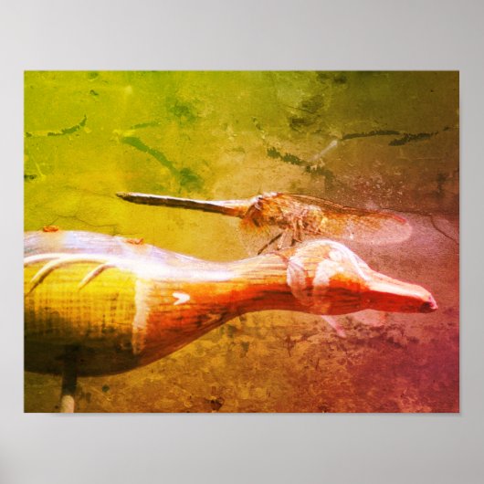 Dragonfly Co Pilot Insect Abstract Grunge Poster (Voorkant)