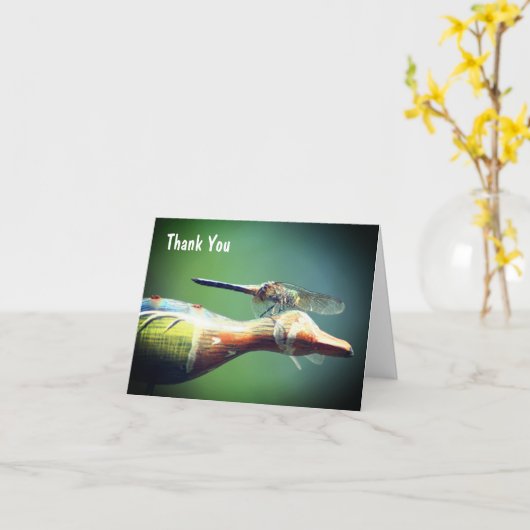 Dragonfly Co Pilot Natuur Gepersonaliseerd Dank u Kaart (Gele Bloem)