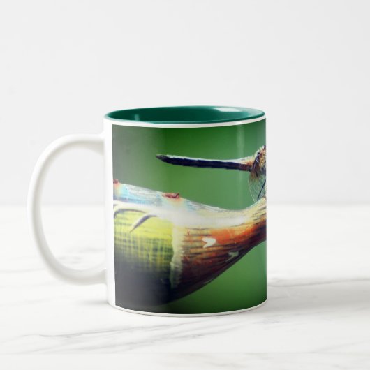 Dragonfly Co Pilot Natuur, gepersonaliseerd Tweekleurige Koffiemok (Links)