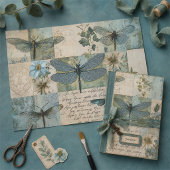 Dragonfly Collage Botanische Decoupage Tissuepapier