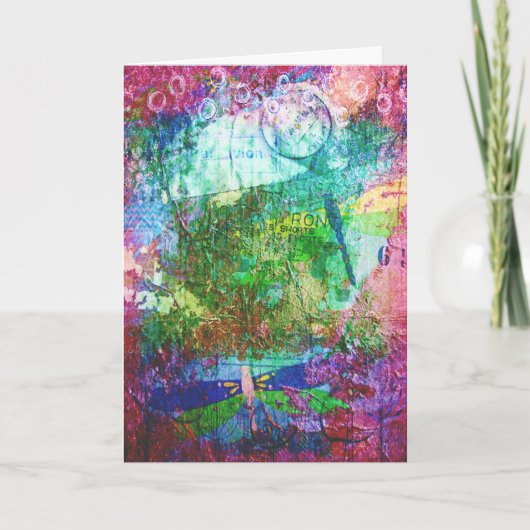 Dragonfly Collage, kom snel goed Kaart (Voorkant)