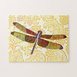 Dragonfly colorée Art Style Vintage Puzzle