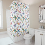 Dragonfly colorée Design Douche rideau (En situation)