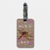 Dragonfly Colorful Custom Name Bagagelabel (Achterkant verticaal)