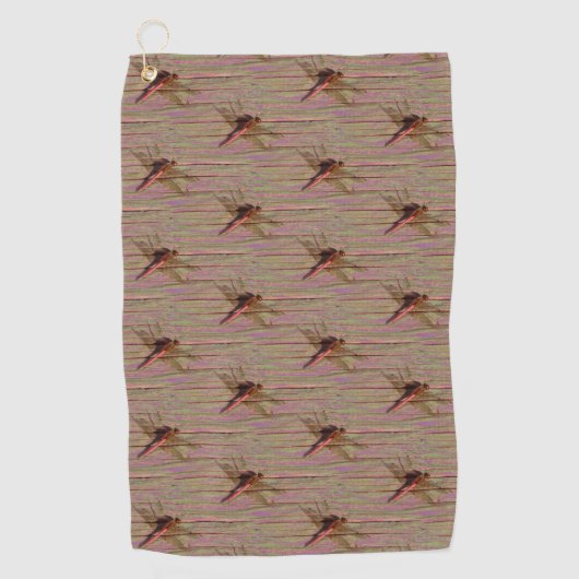 Dragonfly Colorful Golfhanddoek (Voorkant)