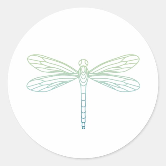 Dragonfly-contour Ronde Sticker (Voorkant)