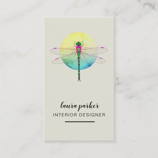 Dragonfly Creative Designer Natuur Roze Visitekaartje (Voorkant)
