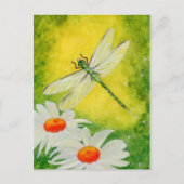 Dragonfly Daisies Briefkaart (Voorkant)
