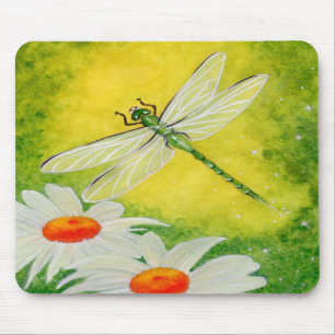 Dragonfly Daisies Mousepad Muismat