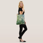 Dragonfly Daisies Shopping Errand Canvas tas (Op model)