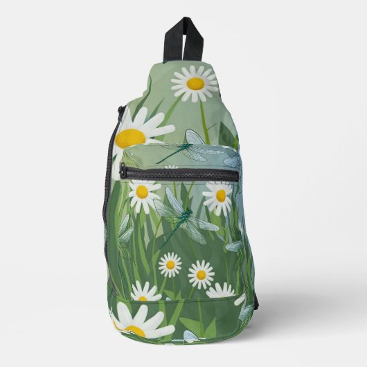Dragonfly Daisies Sling Bag (Voorkant)