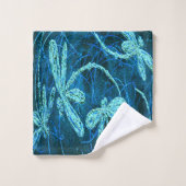Dragonfly Dance Blue Tango Towel Set (Gant de toilette)