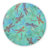 Dragonfly Dance Ceramic Knob. Keramische Knop (Voorkant)