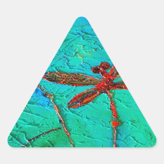 Dragonfly Dance Driehoek Sticker (Voorkant)