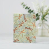 Dragonfly Dance Gold Briefkaart (Staand voorkant)