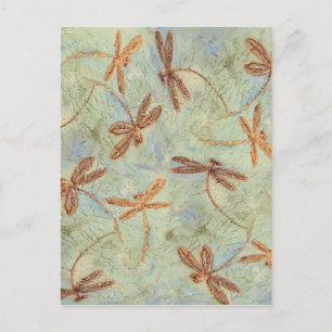 Dragonfly Dance Gold Briefkaart
