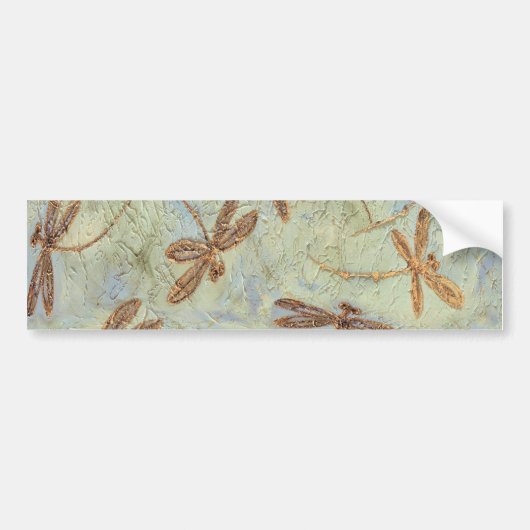 Dragonfly Dance Gold Bumpersticker (Voorkant)