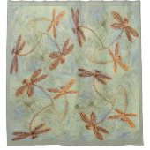 Dragonfly Dance Gold Douchegordijn (Voorkant)