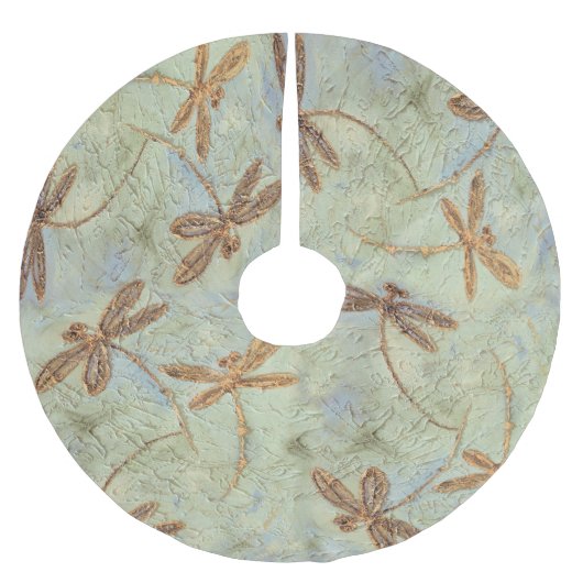 Dragonfly Dance Gold Kerstboom Rok (Voorkant)