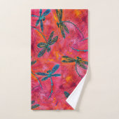 Dragonfly Dance Hot Fuchsia Bath Set Bad Handdoek (Handdoek)